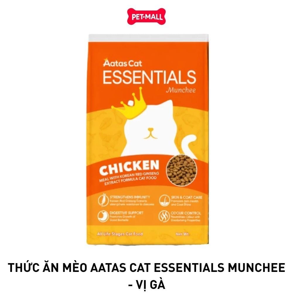 5KG - Thức ăn mèo Aatas Cat Essentials Munchee - Vị Gà Petmall