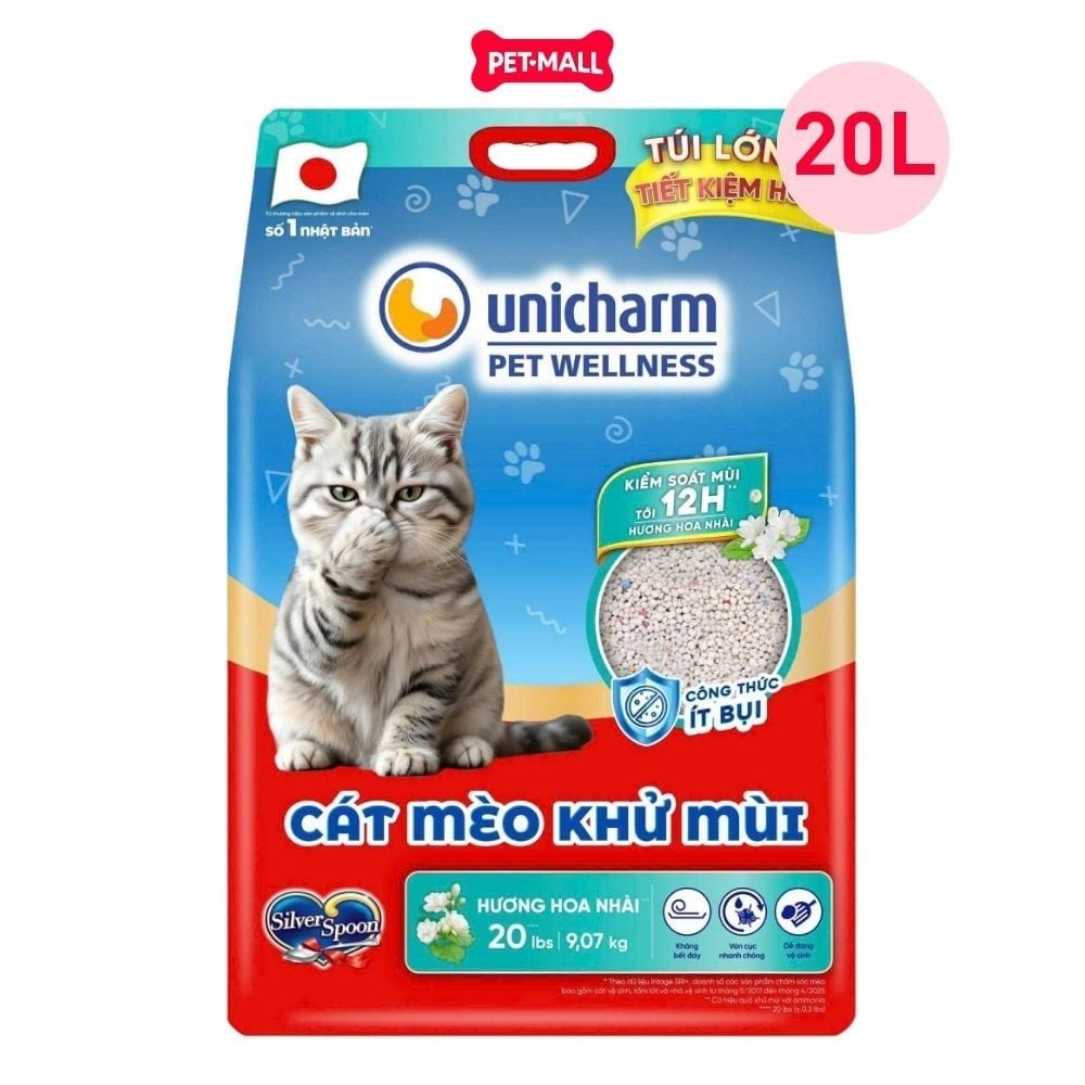 Cát vệ sinh mèo Silver Spoon hỗ trợ khử mùi từ Nhật Bản 20L - Hương hoa nhài Petmall