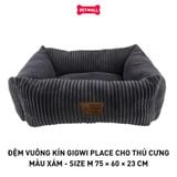 Đệm vuông kín GIGWI Place cho thú cưng màu xám - Size M 75 × 60 × 23 cm Petmall