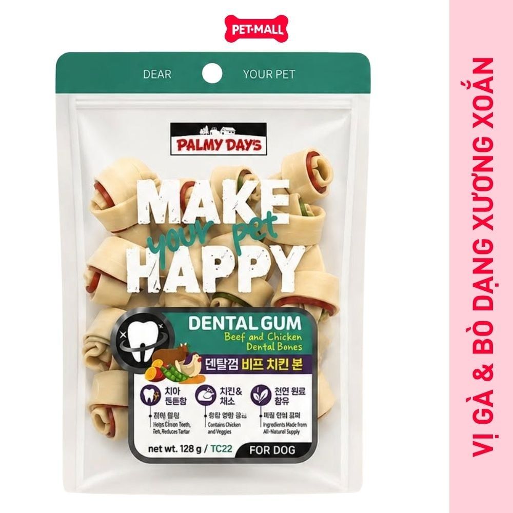 Treats Dental Bones PALMY DAYS 128g cho chó Petmall