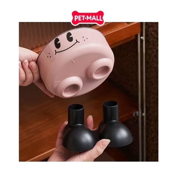 Chén ăn SONICE Smile face chống gù 2 chân hình mặt cười - Size 10.5 x 14 cm Petmall