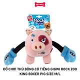 Đồ chơi thú bông có tiếng GiGwi Rock Zoo King Boxer Pig size M/L Petmall