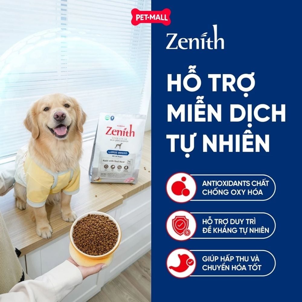 1KG - Thức ăn hạt mềm Zenith Classic cho chó giống lớn - Large Breed Petmall