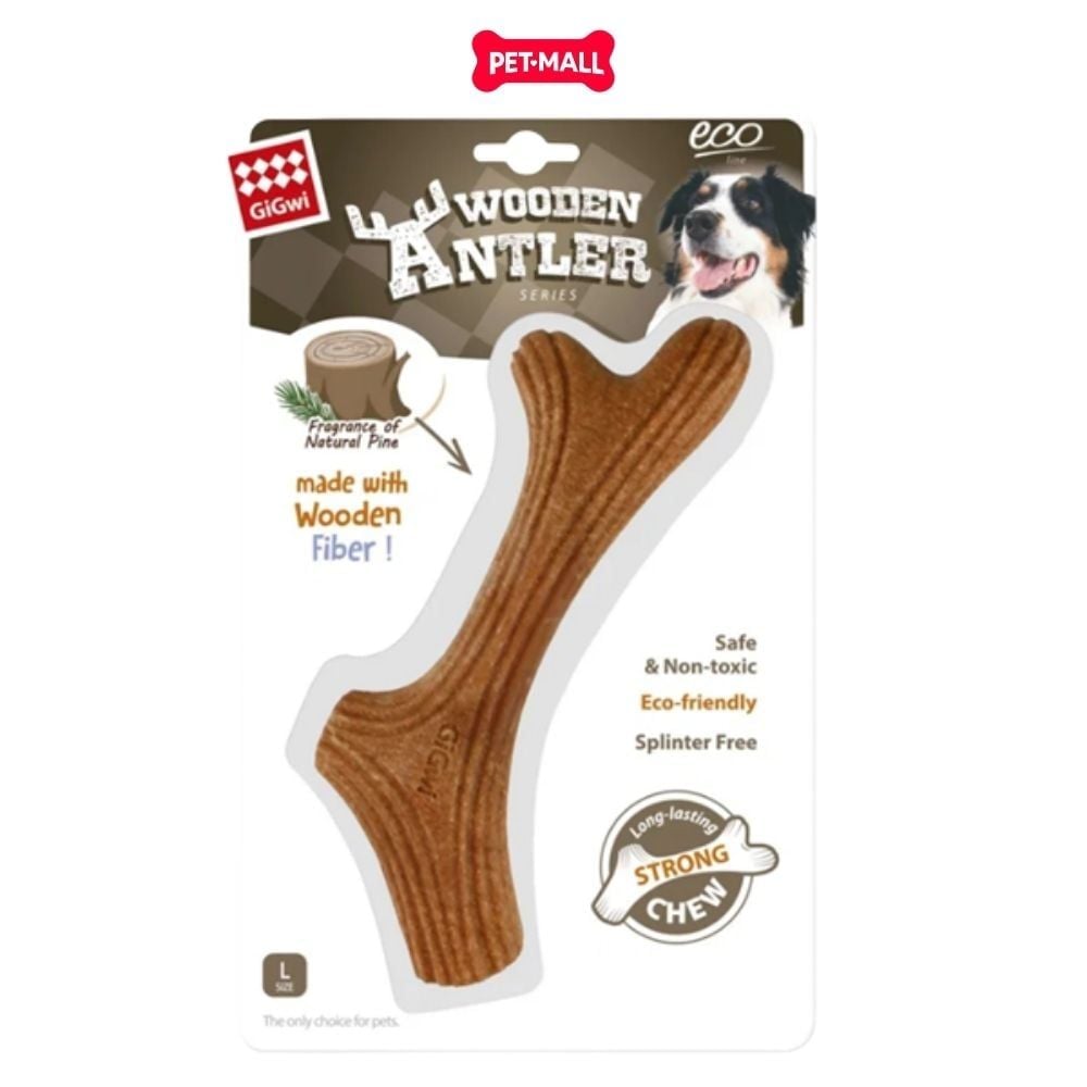 Đồ chơi nhai gặm GiGwi Nylon Wooden Antler Chew Toy - Sừng nai gỗ size L Petmall