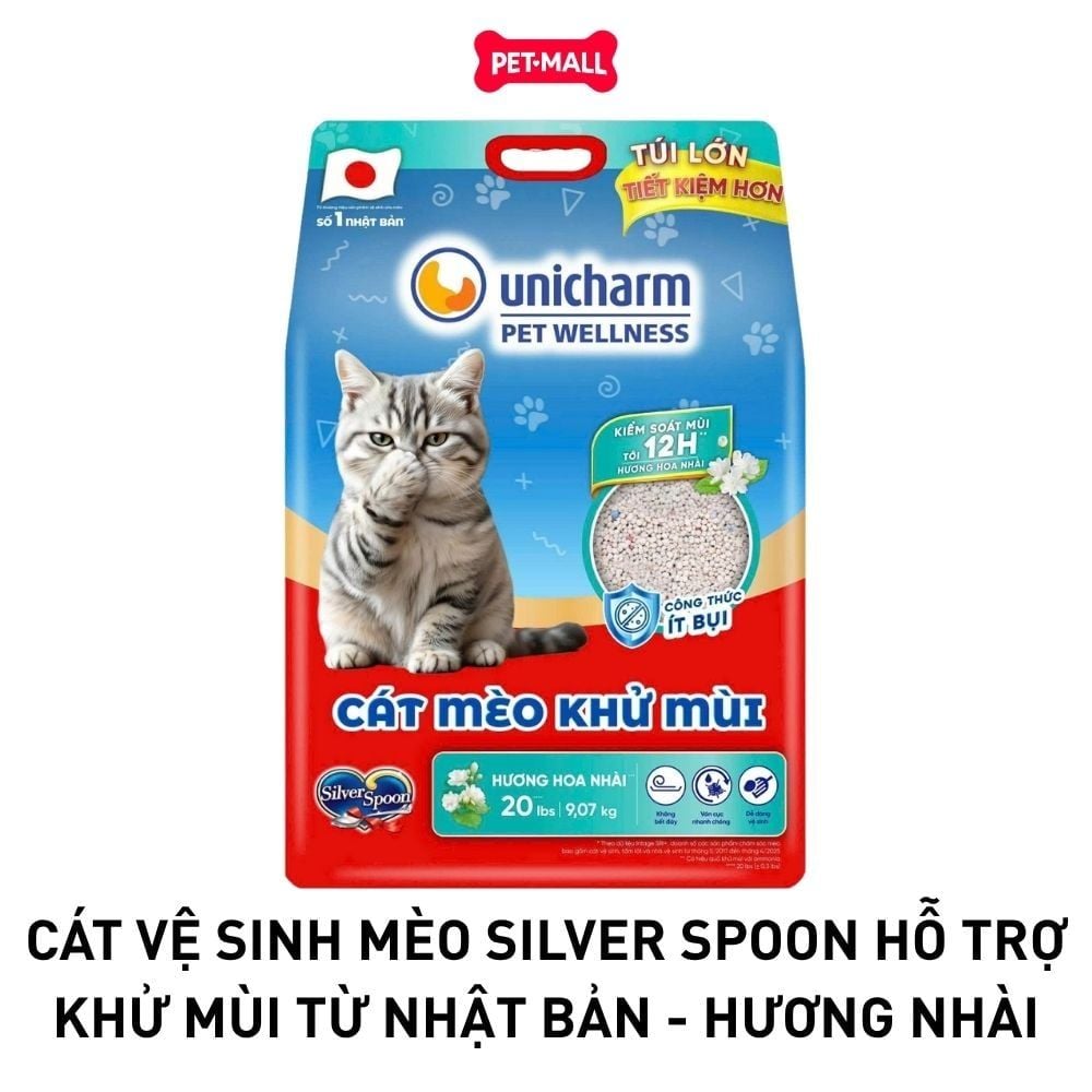 Cát vệ sinh mèo Silver Spoon hỗ trợ khử mùi từ Nhật Bản 20L - Hương hoa nhài Petmall