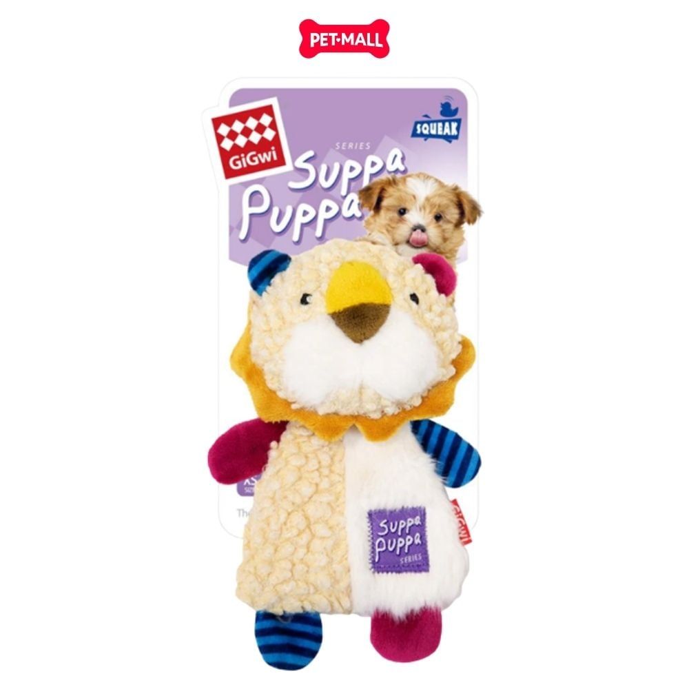 Đồ chơi GiGwi Suppa Puppa Crinkle Lion - Gấu Bông Sư Tử Pemall