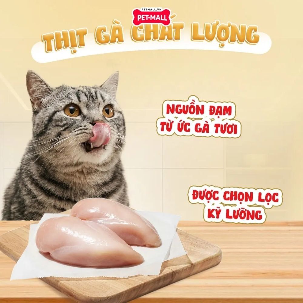 60g - Ức gà hấp xé nhỏ Cattyman Petmall