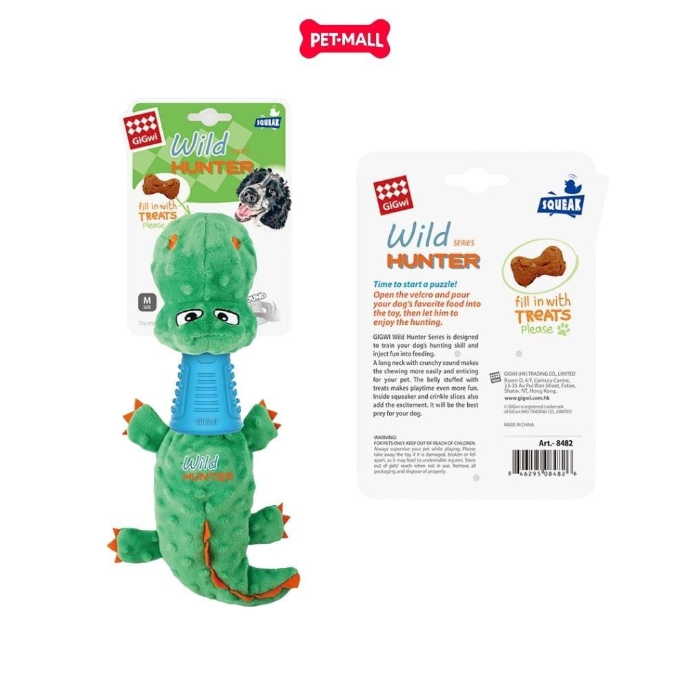 Đồ chơi gấu bông cổ cao su GiGwi Wild Hunter Dinosaur TPR Neck - Hình khủng long Petmall
