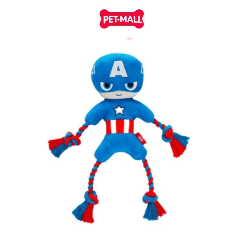 Đồ chơi SONICE Captain American Plush with Rope - Kèm dây thừng, hỗ trợ huấn luyện Petmall