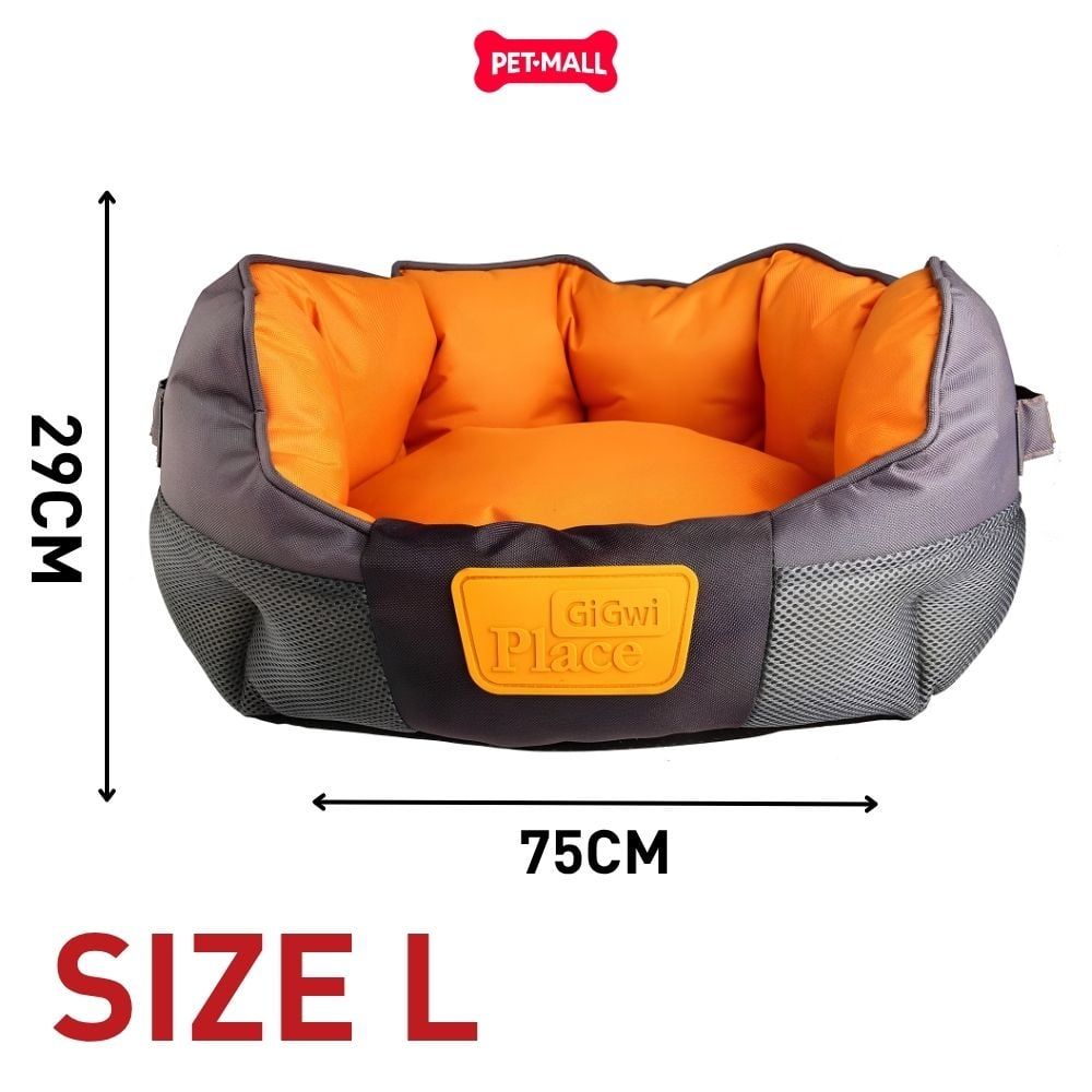 Đệm nằm mềm vải Oxford & TPR GIGWI Place Xám/Cam - Size L 75 X 50 X 29 cm Petmall