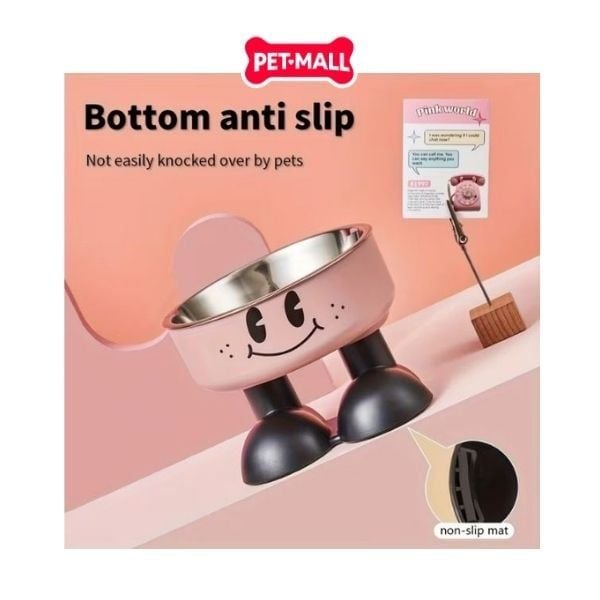 Chén ăn SONICE Smile face chống gù 2 chân hình mặt cười - Size 10.5 x 14 cm Petmall