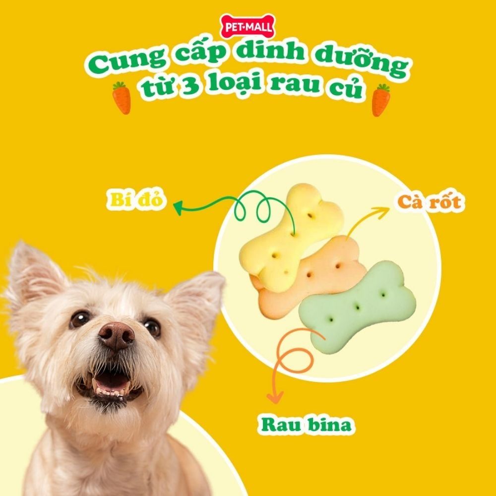 Treats DoggyMan Healthy Biscuit with Vegetable for Dog 160g - Bánh quy rau củ hỗn hợp cho chó size Nhỏ Petmall