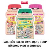 HỘP 32 GÓI 50G - Pate mèo PALMY DAYS dạng soup bổ sung men vi sinh Petmall