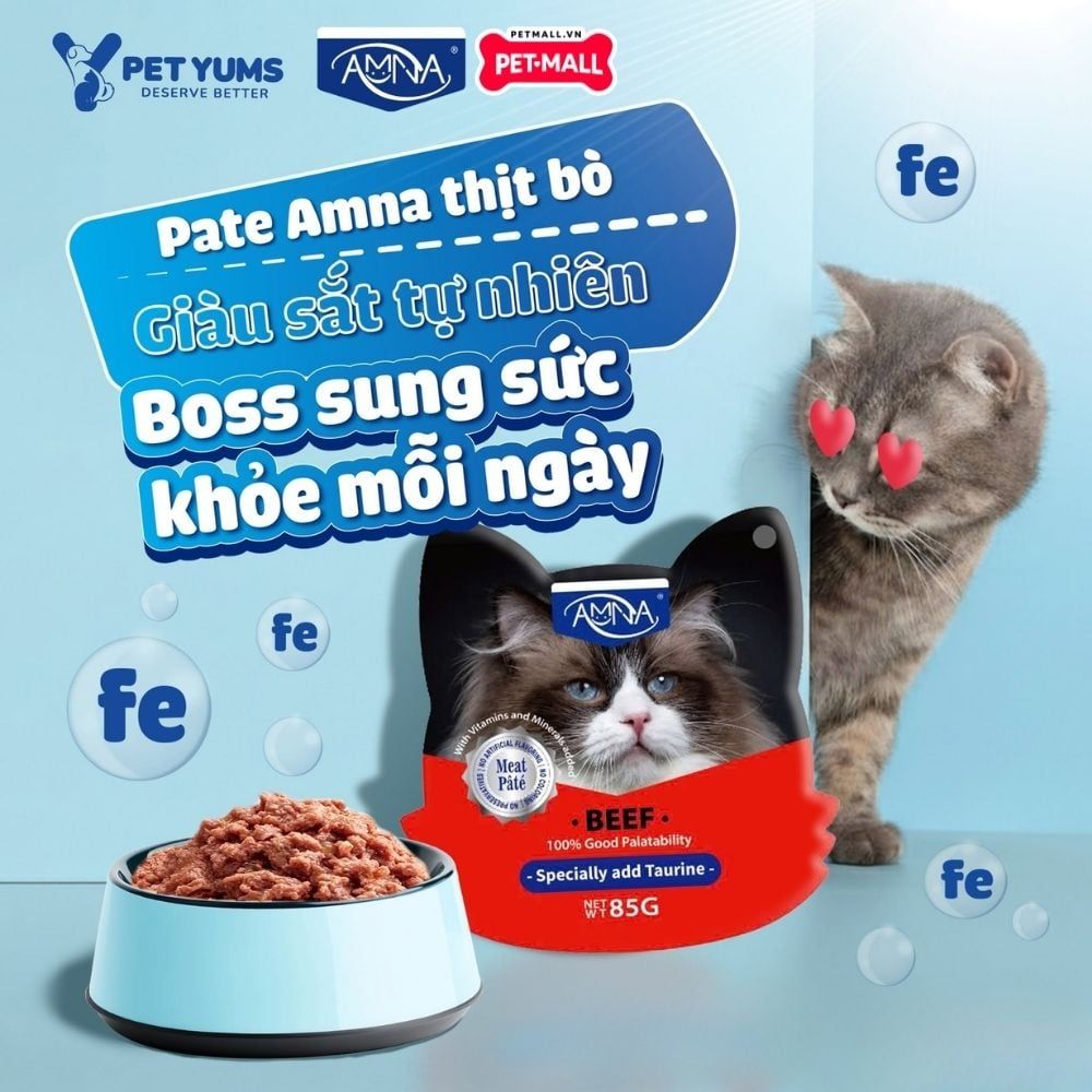 Combo 12 gói - Pate mèo AMNA 85G bổ sung dinh dưỡng cần thiết Petmall