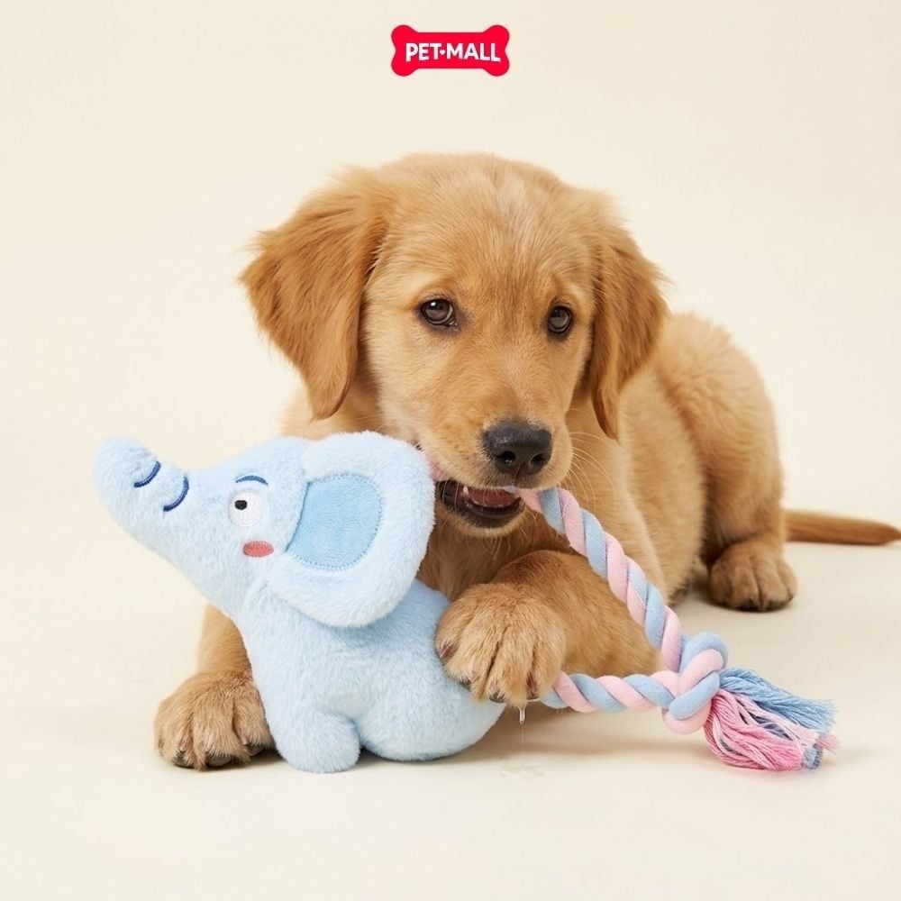 Đồ chơi thú bông Con Voi chút chít GiGwi Elephant with Rope Tail Petmall