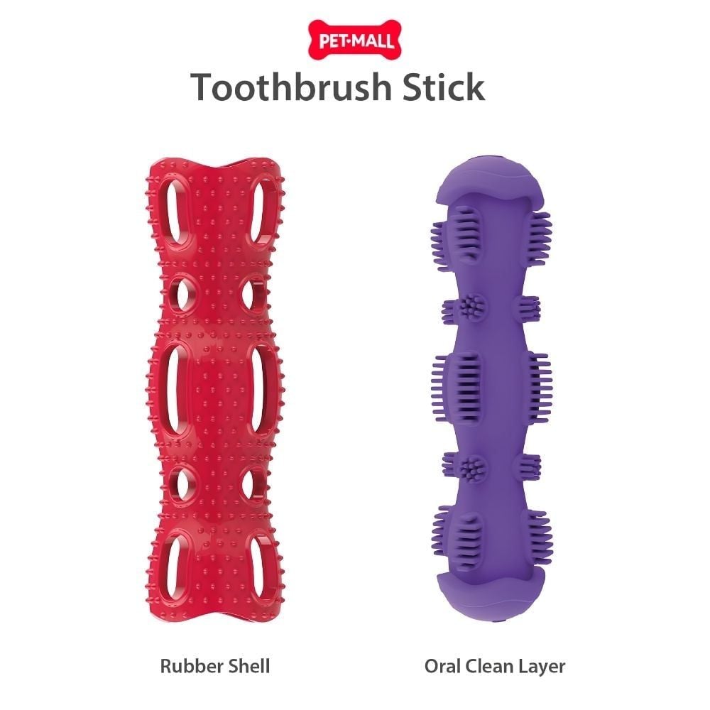 Đồ chơi GiGwi Toothbrush Stick Que gặm vệ sinh răng miệng màu đỏ tím Petmall