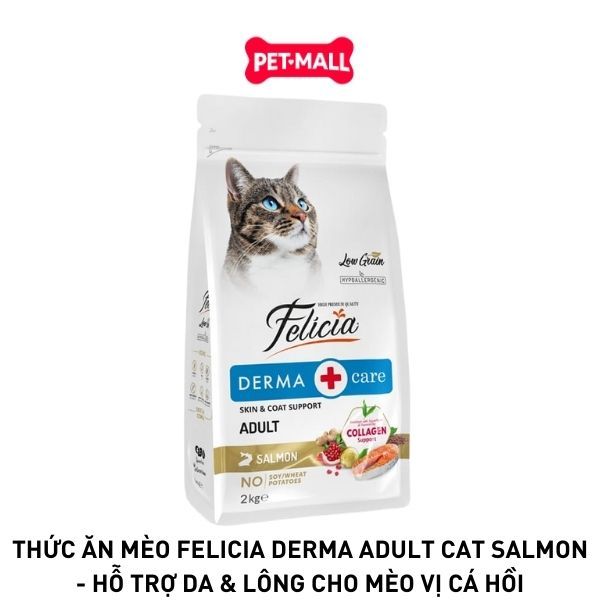 6KG - Thức ăn mèo FELICIA Derma adult cat Salmon - Hỗ trợ da & lông cho mèo vị cá hồi Petmall