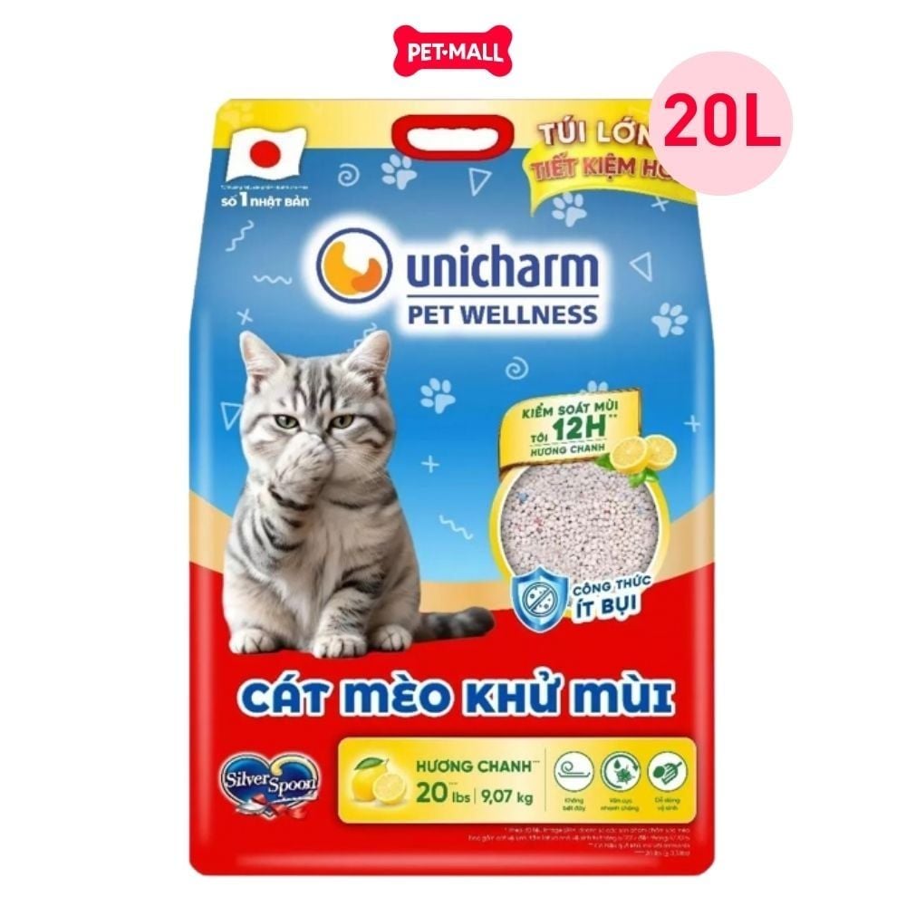 Cát vệ sinh mèo Silver Spoon hỗ trợ khử mùi từ Nhật Bản 20L - Hương chanh Petmall