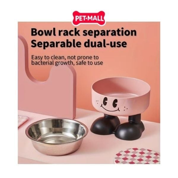 Chén ăn SONICE Smile face chống gù 2 chân hình mặt cười - Size 10.5 x 14 cm Petmall