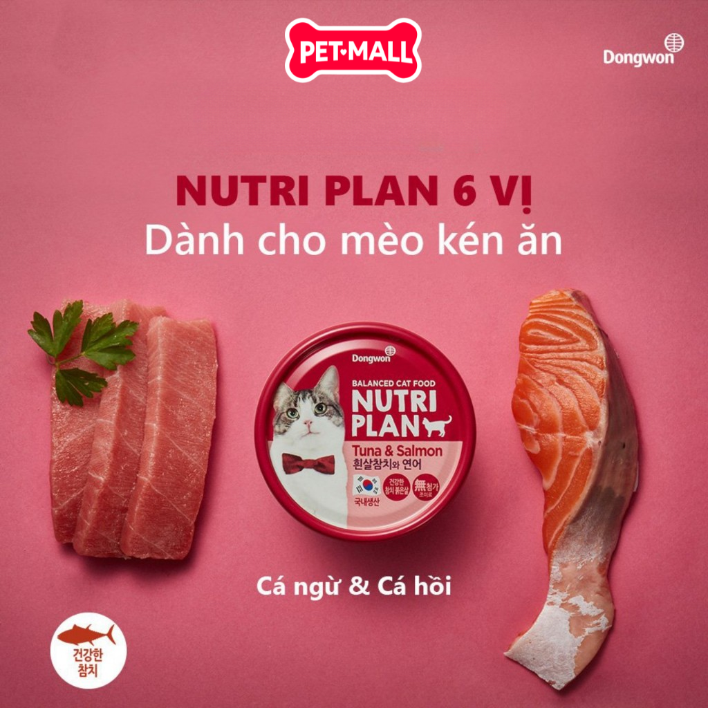 COMBO 6 LON 160G - Pate mèo Nutri Plan Korea nhiều vị Chính Hãng Petmall