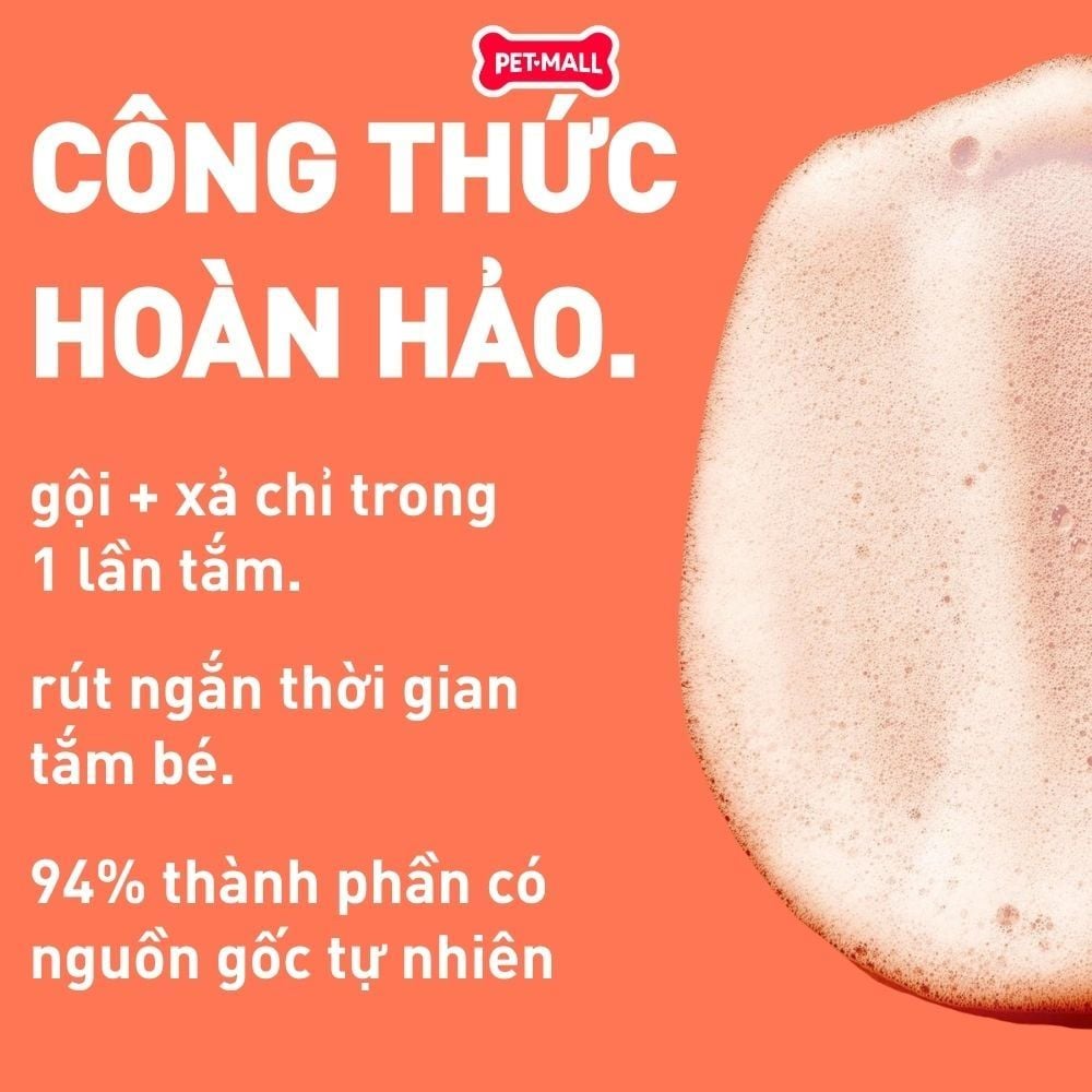 Dầu gội và xả Tropiclean Papaya & Coconut Shampoo and conditioner 335ml - Hương dừa và đu đủ cho chó mèo Petmall