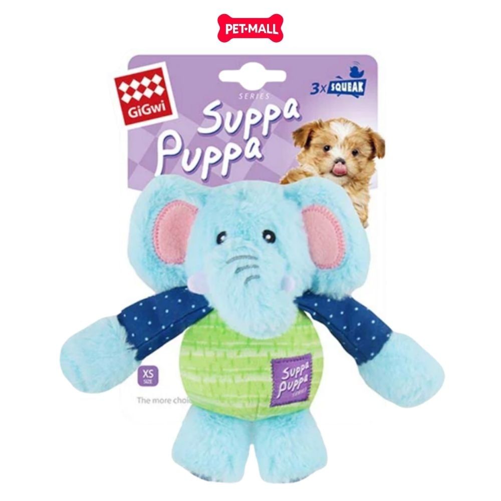 Đồ chơi thú bông có tiếng GiGwi Suppa Puppa Elephant - Hình con voi Petmall