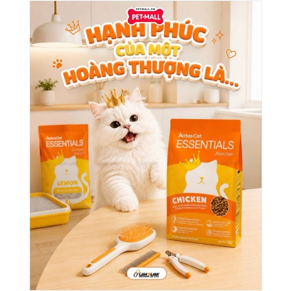 5KG - Thức ăn mèo Aatas Cat Essentials Munchee - Vị Gà Petmall