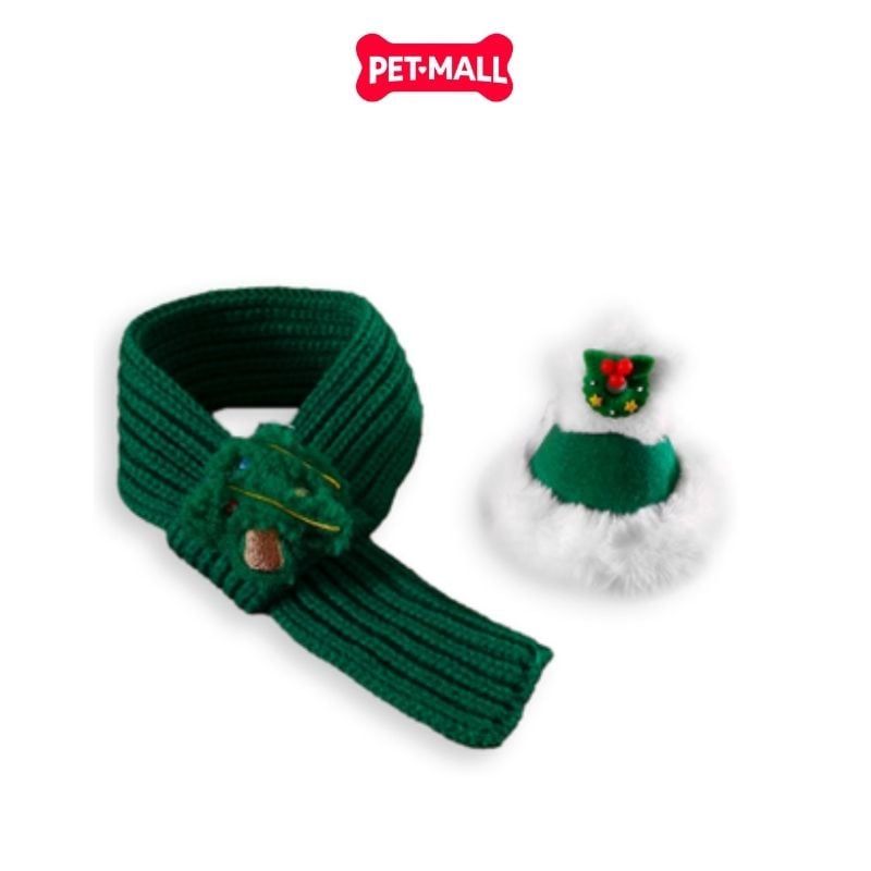 Set nón khăn choàng len SONICE Merry Christmas - Cây thông xanh lá Petmall