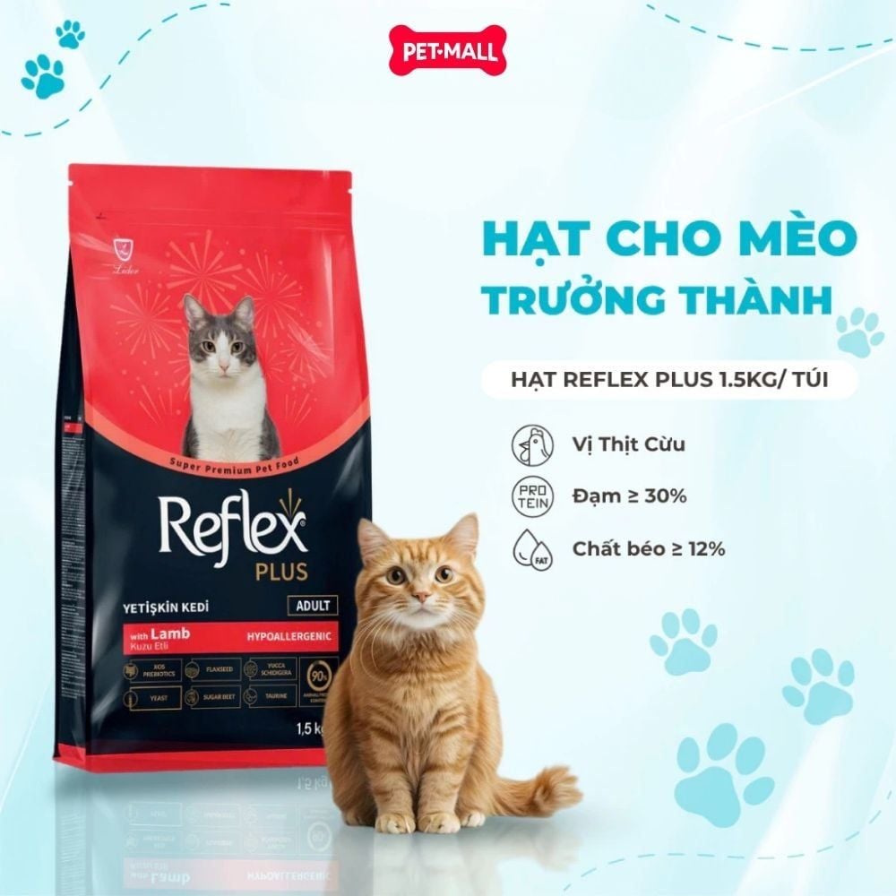 4.5KG - Thức ăn mèo Reflex Plus Adult Lamb - Trưởng thành vị cừu Petmall