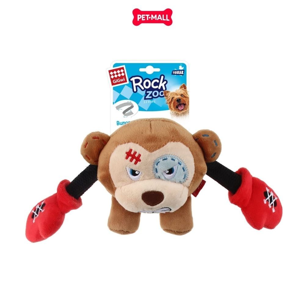 Đồ chơi thú bông có tiếng GiGwi Rock Zoo King Boxer Monkey size S Petmall