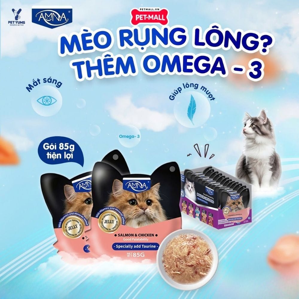 Combo 12 gói - Pate mèo AMNA 85G bổ sung dinh dưỡng cần thiết Petmall