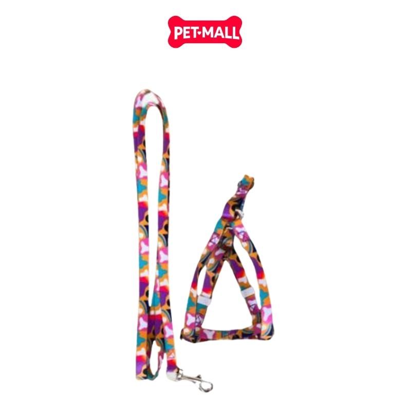 Set Dây + Yếm Sonice Lucky Leash + Harness 5kg - 1cm Loang màu Petmall