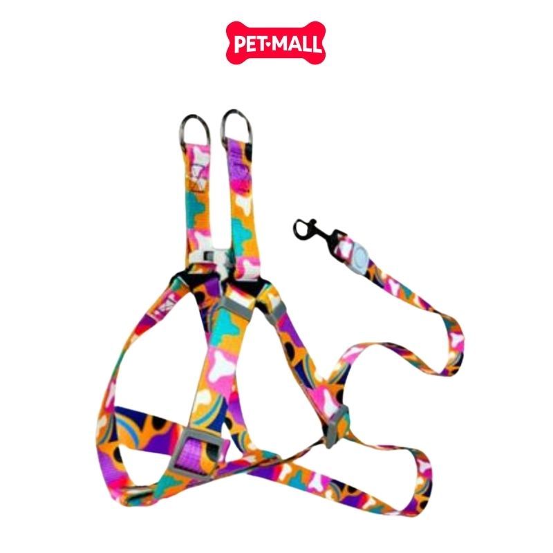 Set Dây + Yếm Sonice Lucky Leash + Harness 20kg - 2cm Loang màu Petmall