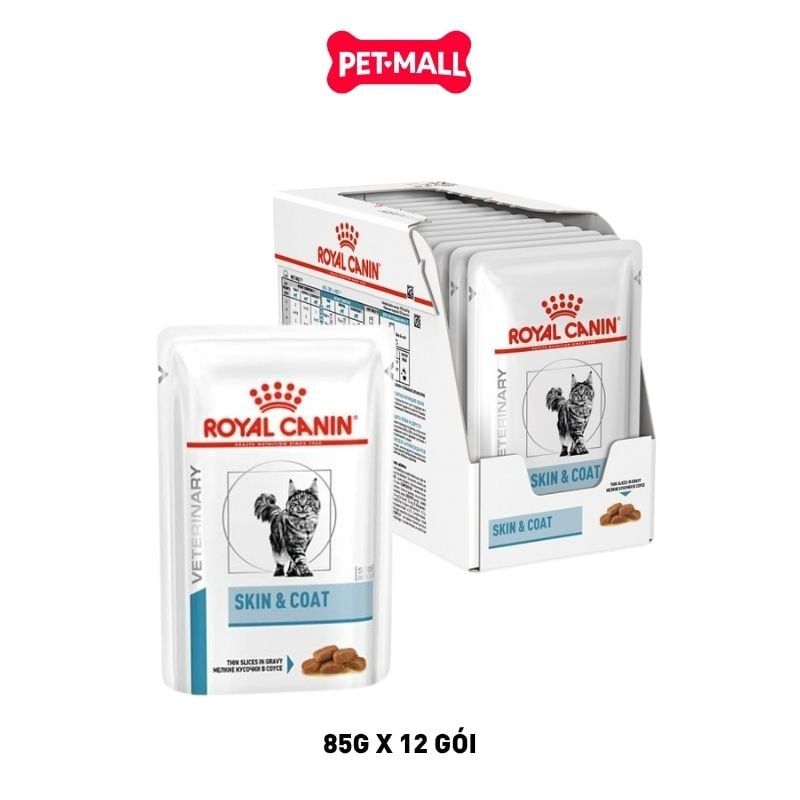 Pate mèo Royal Canin Skin & Coat in Gravy 85g Hộp 12 gói Petmall