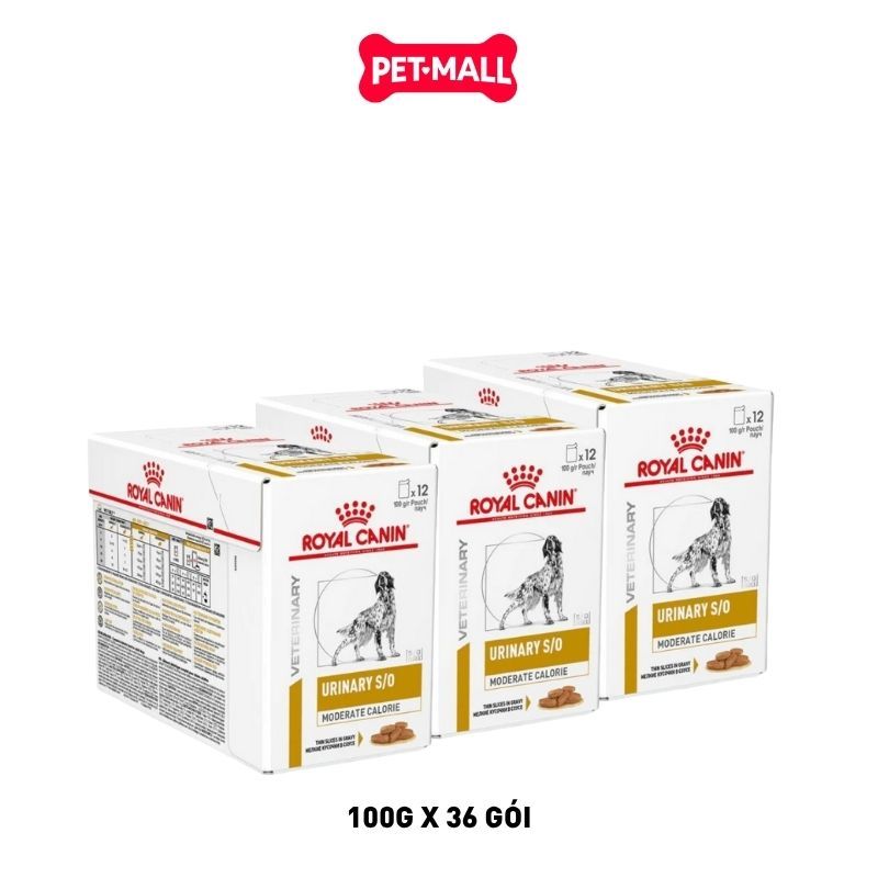 Combo Pate chó Royal Canin Urinary Canine S/O Gravy 100g - 36 gói - Hỗ trợ trị sỏi bàng quang Petmall