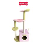 Trụ cào SONICE Green and Pink Tower Cat Tree Scratcher Toys Size 60 x 40 x 121 cm - 4 tầng màu xanh lá, hồng Petmall