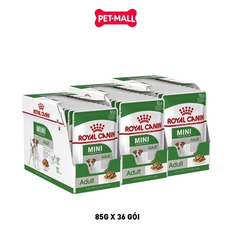 Combo Pate chó Royal Canin Mini Adult Gravy 85g - 36 gói Petmall