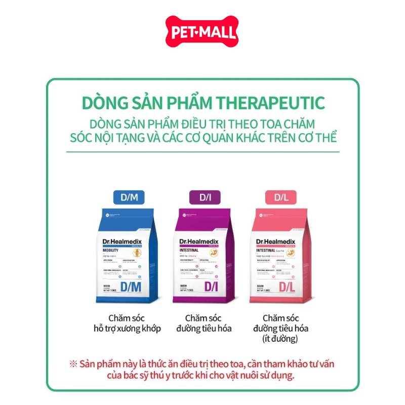 1.5KG - Thức ăn chó Dr Healmedix Mobility D/M - Hỗ trợ xương khớp Petmall