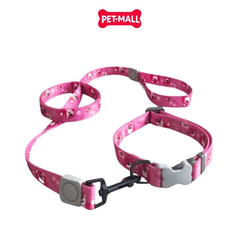 Set Dây + Vòng cổ Sonice Lucky Leash + Collar 30kg - 2.5cm Gấu dâu Petmall