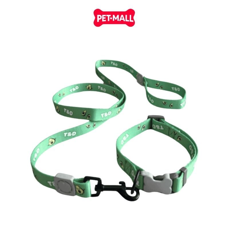Set Dây + Vòng cổ Sonice Lucky Leash + Collar 30kg - 2.5cm Bơ xanh Petmall