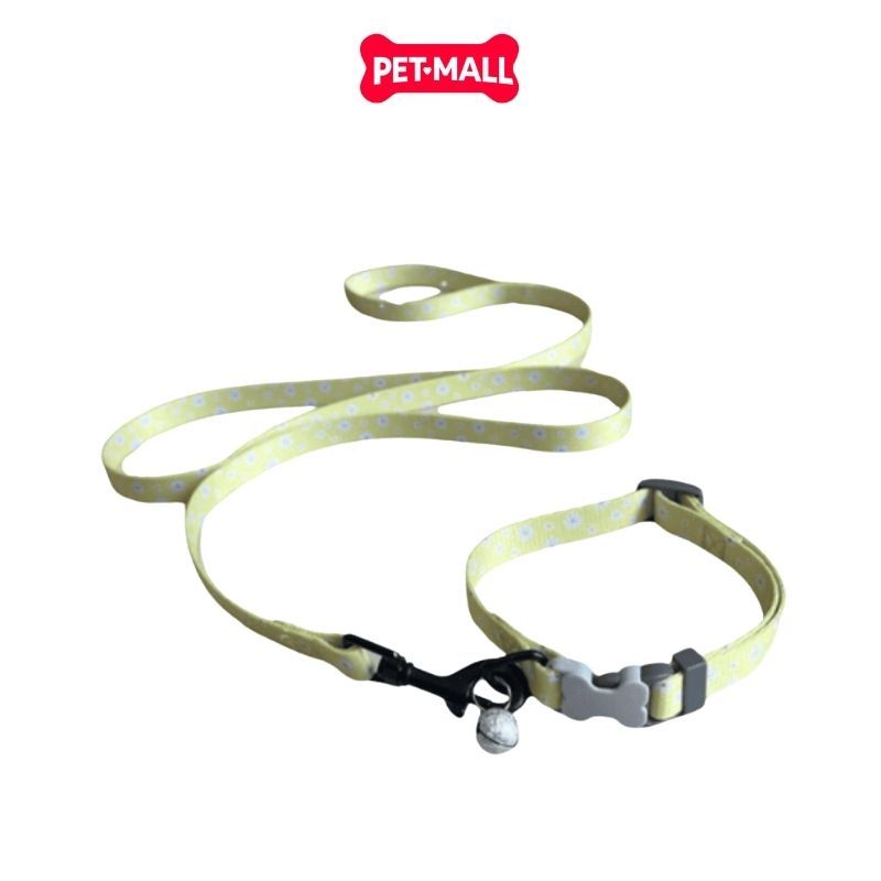 Set Dây + Vòng cổ Sonice Lucky Leash + Collar 10kg - 1.5cm Hoa vàng Petmall