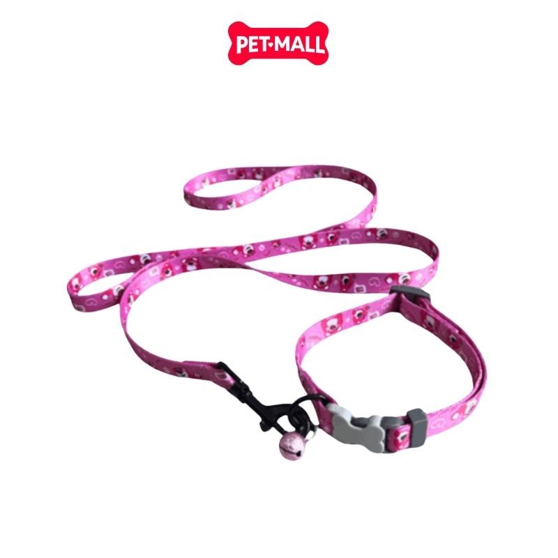 Set Dây + Vòng cổ Sonice Lucky Leash + Collar 10kg - 1.5cm Gấu dâu Petmall