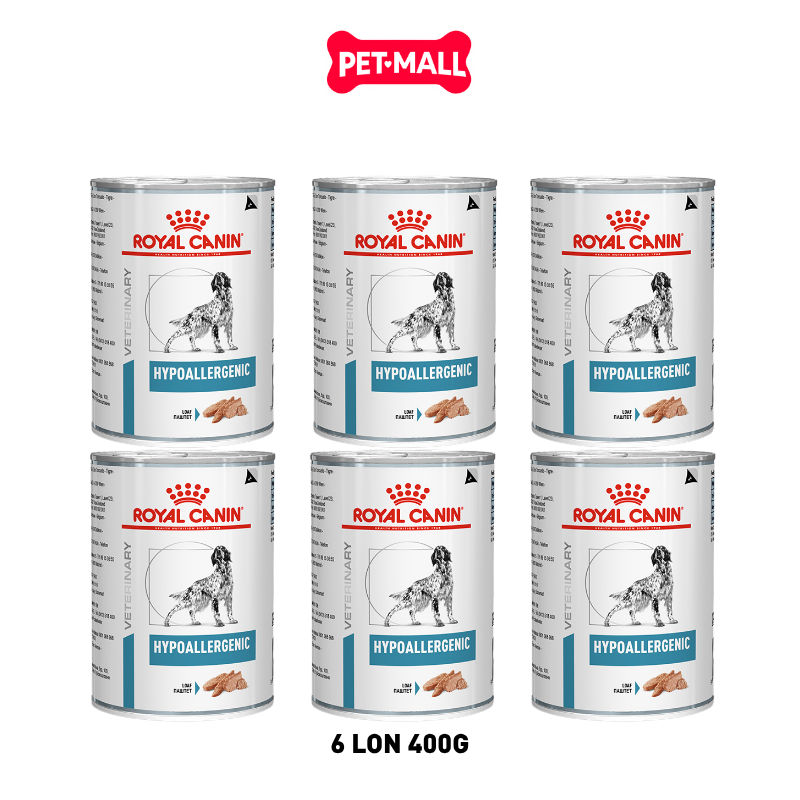 Combo 6 Lon 400G - Pate chó Royal Canin Hypoallergenic Canin Loaf - Hỗ trợ dị ứng Petmall