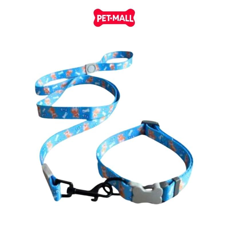 Set Dây + Vòng cổ Sonice Lucky Leash + Collar 20kg - 2cm Hình chó xanh biển Petmall