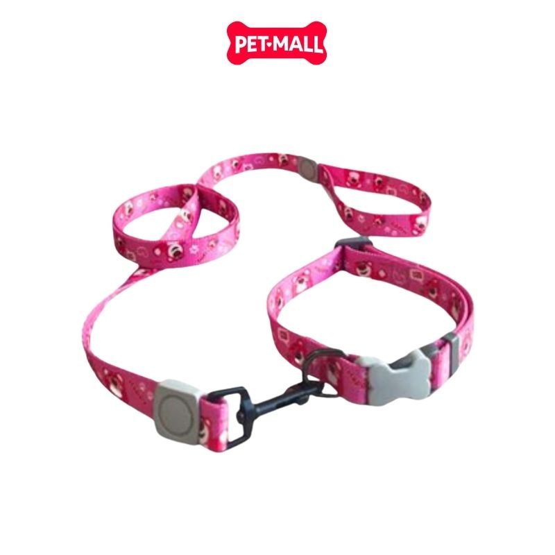 Set Dây + Vòng cổ Sonice Lucky Leash + Collar 20kg - 2cm Gấu dâu Petmall