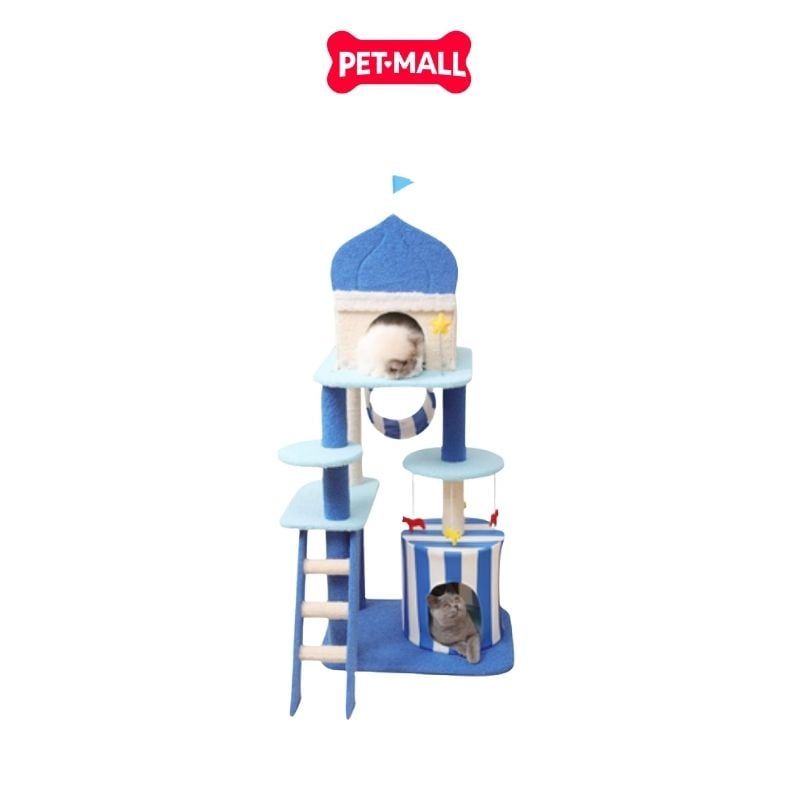 Trụ cào SONICE Castle Tower Cat Tree Scratcher Toys Size 62 x 52 x 147 cm - Lâu đài có cầu thang Petmall