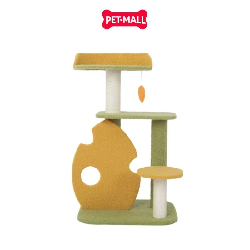 Trụ cào SONICE Yellow and Green Cat Tree Scratcher Toys Size 46 x 36 x 75 cm - 4 tầng màu xanh, vàng Petmall