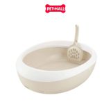 Khay vệ sinh mèo Sonice Lapule KT5 size M - 36 x 47 x 12 cm - Trắng  | Tặng Kèm Xẻng Petmall