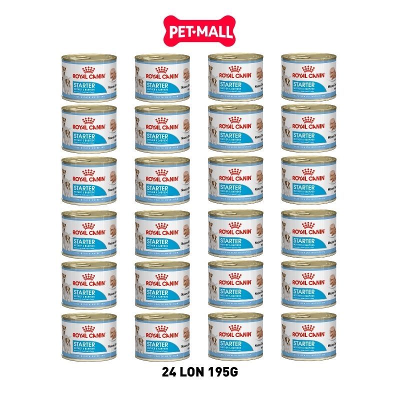 Combo 24 Lon 195G - Pate chó Royal Canin Mini Starter Mother & BabyDog - Chó mẹ mang thai & chó con < 2 tháng Petmall