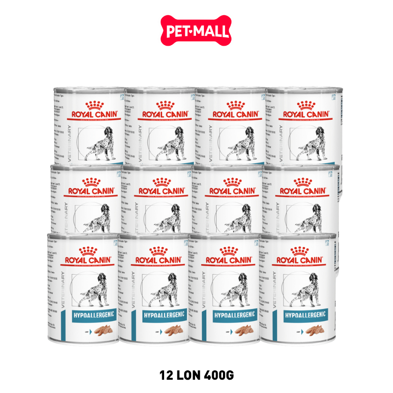 Combo 12 Lon 400G - Pate chó Royal Canin Hypoallergenic Canin Loaf - Hỗ trợ dị ứng Petmall